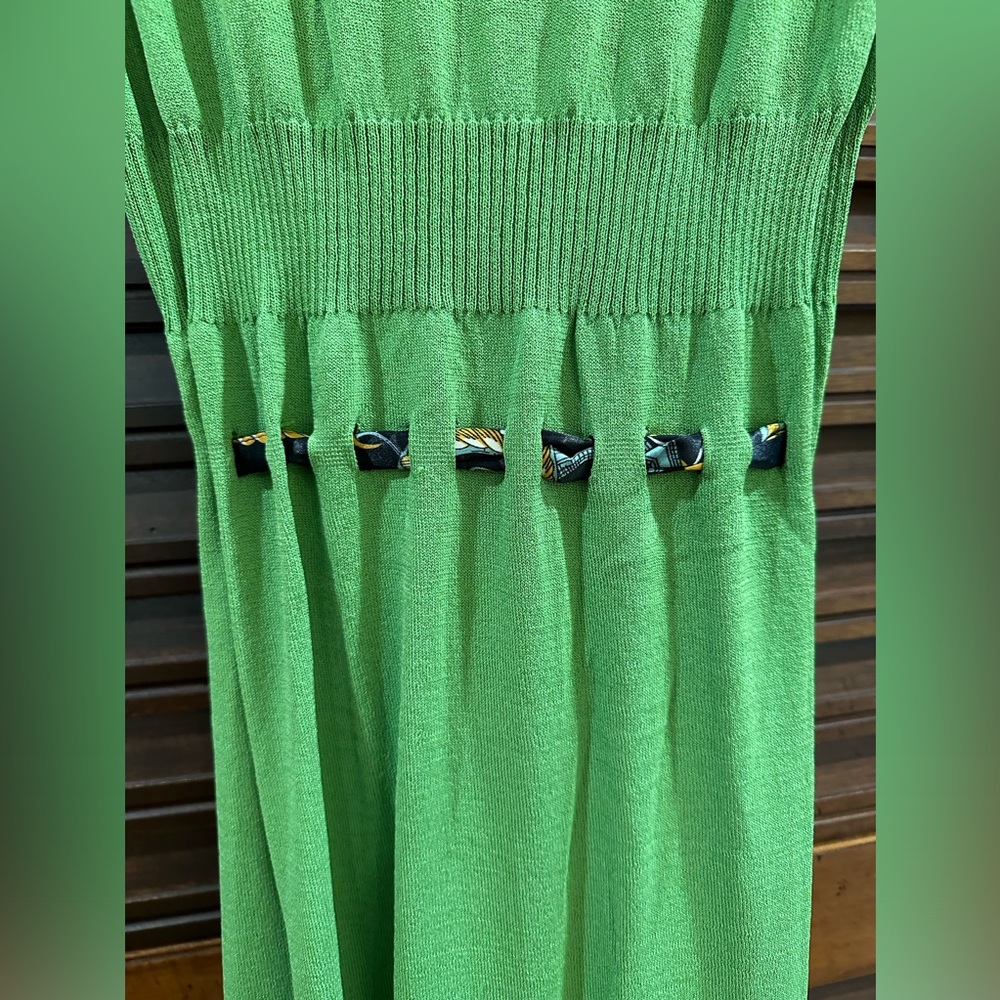 Baloot NWT Green Knot Dress with scarf Belt easy to travel - Picture 5 of 9